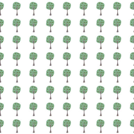 Seamless tree pattern on white background. Vector Illustrationの写真素材