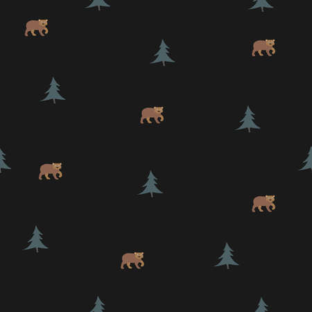 Seamless pattern with brown bears pattern  Vector Illustrationの写真素材