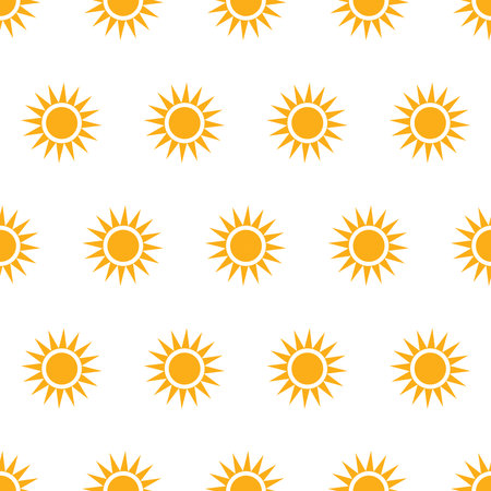 Seamless pattern with suns on white background. Vector Illustration