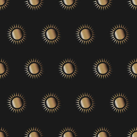 Cute Golden sun seamless pattern. Vector Illustrationの写真素材