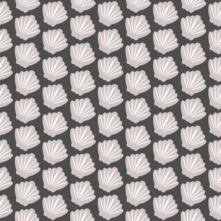 Seashell seamless pattern on black. Repeating pattern. Vector Illustrationの写真素材