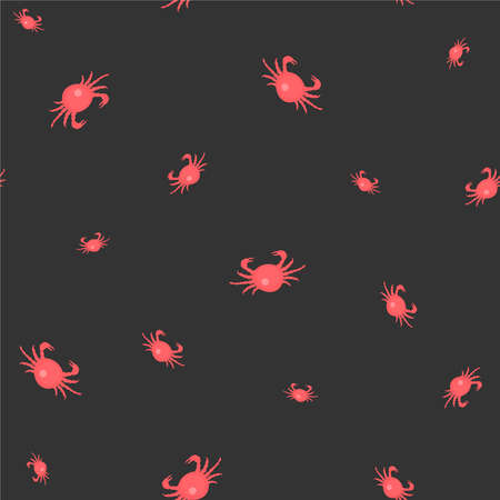Seamless pattern with red crabs on white background. Vector Illustrationの写真素材