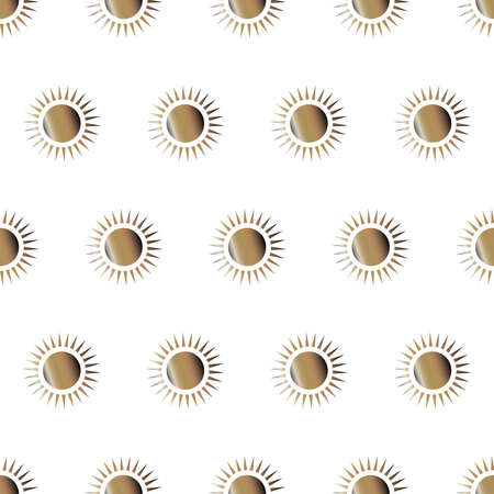 Cute Golden sun seamless pattern. Vector Illustrationの写真素材