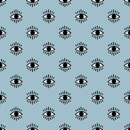 Seamless open eye pattern on subtle background. Repeating eye background. Vector Illustrationの写真素材