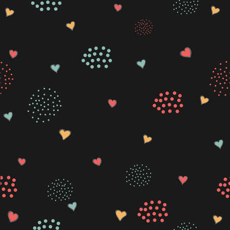 Cute Hearts Background. Seamless Pattern with hearts. Vector Illustration.の写真素材