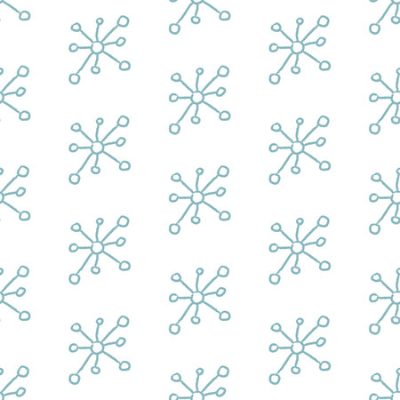 Seamless pattern with hand drawn snowflakes. Scandinavian Style.