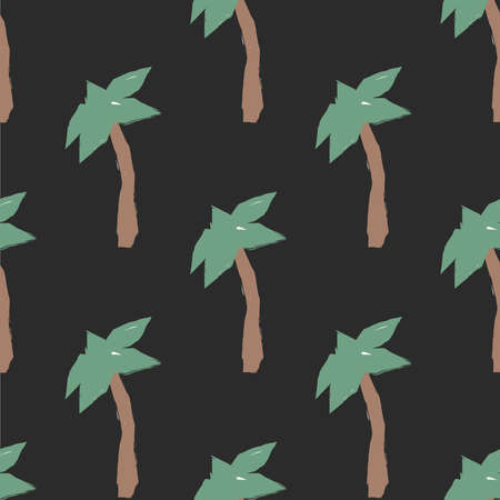 Summer seamless pattern with hand drawn palm trees. Repeating summer Pattern.の写真素材