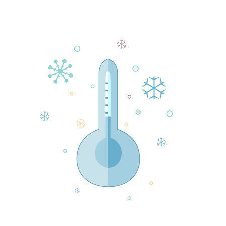 Thermometer icon. Flat design, line sign.
