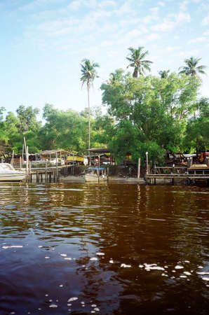 Village at the pier, Redang Island, Malaysiaの写真素材