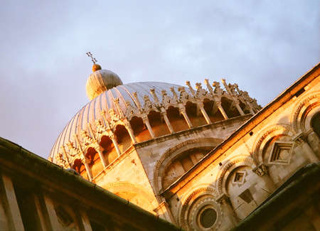 Baptistry in Cathedral Square at Pisa in Italyの写真素材