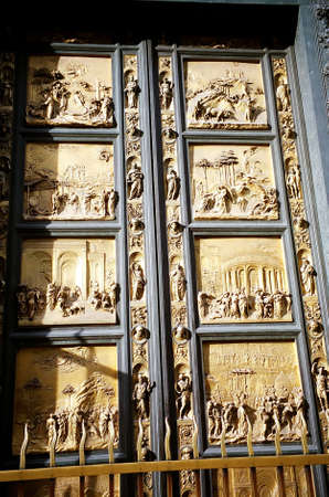 Door of Paradise at Baptistry, Florence, Italyの写真素材