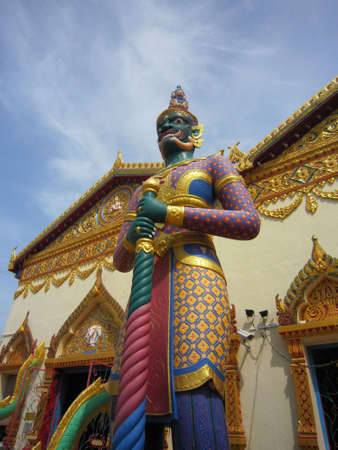 Guardian infront of Wat Chaiyamangkalaram in Penang, Malaysia                               の写真素材