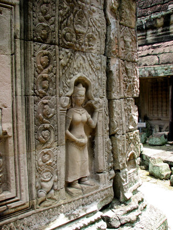 Davata on wall at Preah Khan, Angkor, Cambodia