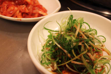 Korean green onion saladの写真素材