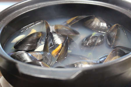 Korean mussel soup の写真素材