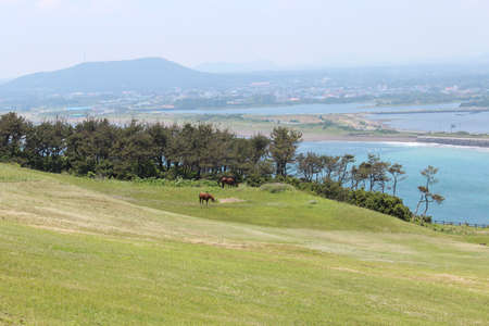 Seongsan Ilchulbong, Jeju Island, South Koreaの写真素材