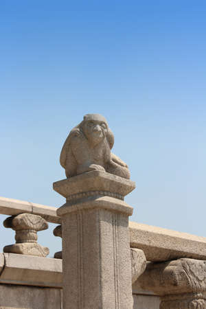 Monkey sculpture at Gyeongbokgung Palace in Seoul, South Korea のeditorial素材