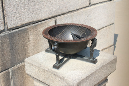 Hemispheric sundial at Changdeokgung Palace in Seoul, South Korea 