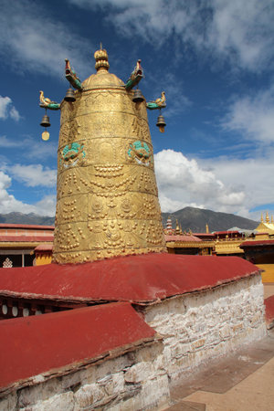 Gilded bell at Jokhang Temple in Lhasa, Tibet, China