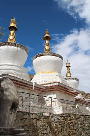Stupas at the Tashilhunpo Monastery, Shigatse, Tibetの写真素材