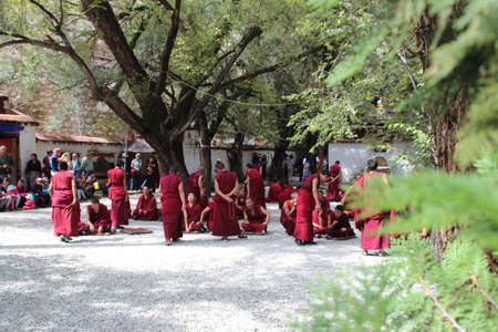 Monks Debating in Sera Monastry, Lhasa, Tibetのeditorial素材