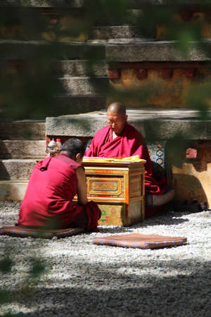 Monks Debating in Sera Monastry, Lhasa, Tibetのeditorial素材