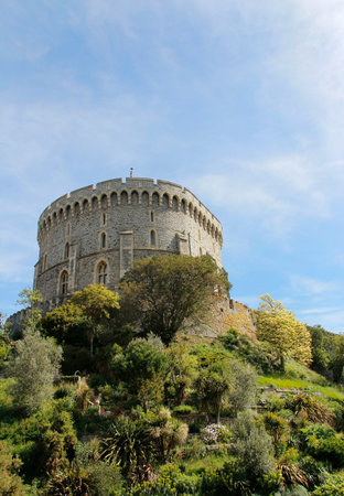 Windsor Castle with the garden on a sunny day in spring