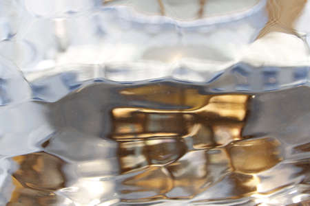 Blur effect of tile in different blue tones through the glass at Casa Batlloの写真素材