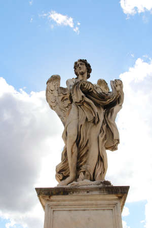 Angel Carrying the Garment and Dice by Palolo Naldini at Castel Sant'Angelo, Rome, Italyのeditorial素材