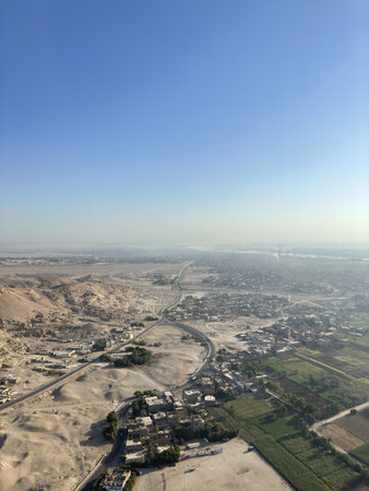 Landscape on East and West bank of Luxor in the morningの写真素材