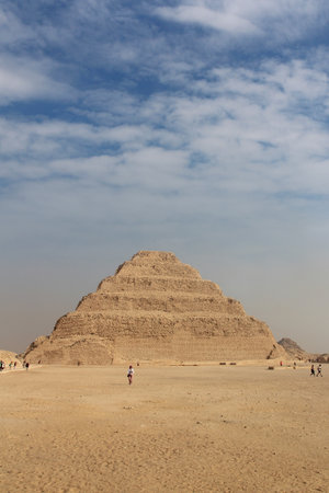 Step Pyramid of Djoser (or Djeser and Zoser) at Saqqara, Egyptの写真素材