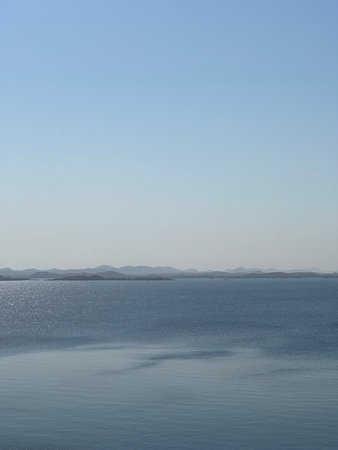Panorama blue view in sunny dayの写真素材