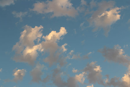 Dramatic cloudscape with the blue sky in evening