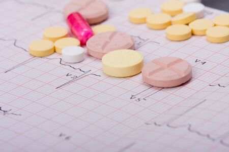 Electrocardiogram and medcines の写真素材