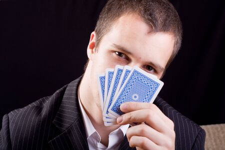 businessman playing pokerのeditorial素材