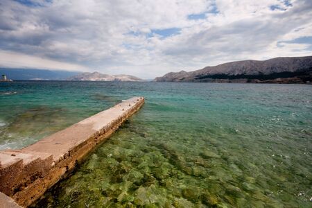view of bay in Baska, Croatiaの写真素材