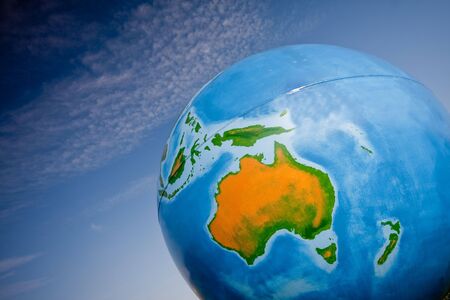 global planet with blue skyの写真素材