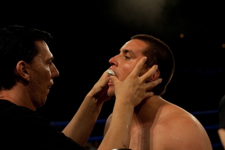 PECS - JULY 17:Unknown fighters participate the RFC kick box championship July 17, 2007 in Pecs, Hungary のeditorial素材