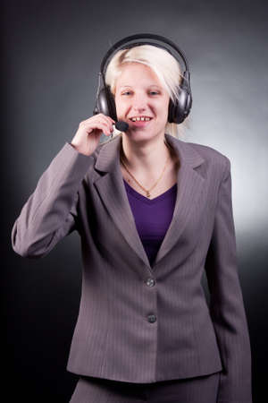 young businesswoman from a help desk serviceの写真素材