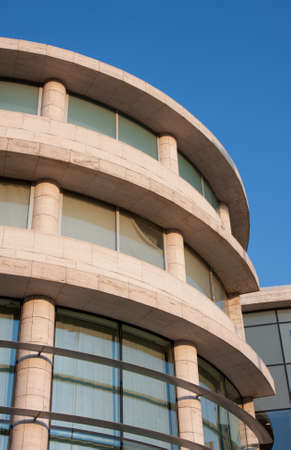 modern business center with blue skyの写真素材