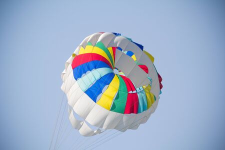 details of a colorful parachuteの写真素材