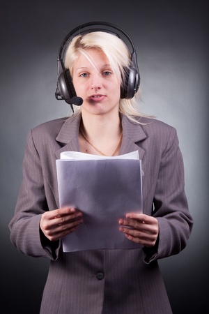young businesswoman from a help desk serviceの写真素材