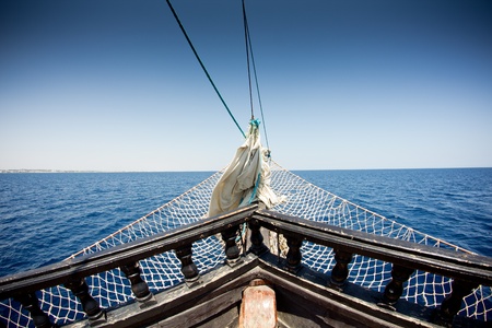 detail of pirate ship in Tunisiaの写真素材