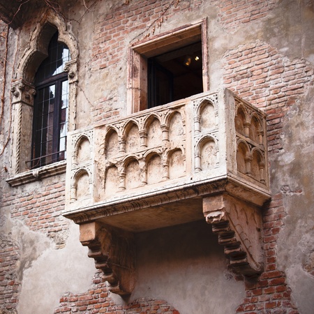 Romeo and Juliet balcony in Verona, Italyの写真素材