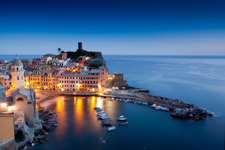 Village of Vernazza, Cinque Terre, Italyの写真素材