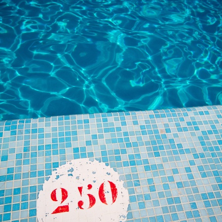 outdoor swimming pool deatail with clear waterの写真素材