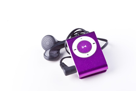 mp3 player on white backgroundの写真素材