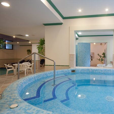 a beautiful indoor swimming poolのeditorial素材