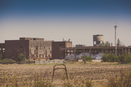 Abandoned industrial buildings -colorized photo