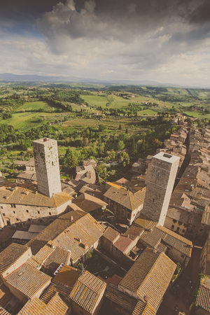 Italy, Tuscany. San Gimignano medieval townのeditorial素材
